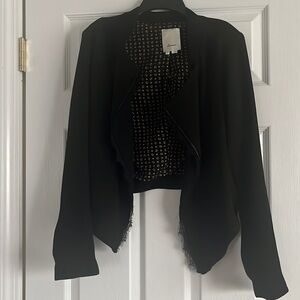 Black blazer with lace fringes